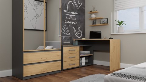 Biurko DANY ANTRACYT DĄB ARTISAN