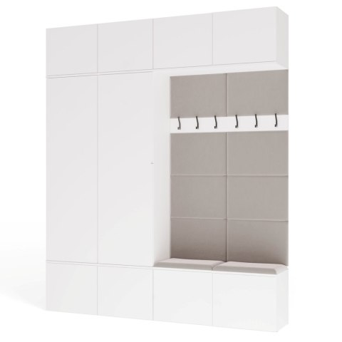 Garderoba HAGA IV 2Sz2W BIAŁY 2x Szafa + 2x Wieszak Do Przedpokoju