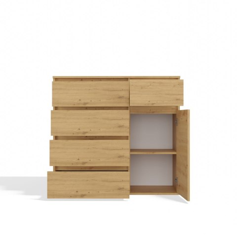 KOMODA 1D5S Szafka 1 Drzwi 5 Szuflad Do Salonu Sypialni Pokoju DĄB ARTISAN