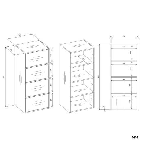 Komoda ALMA Front BIEL Korpus DĄB ARTISAN