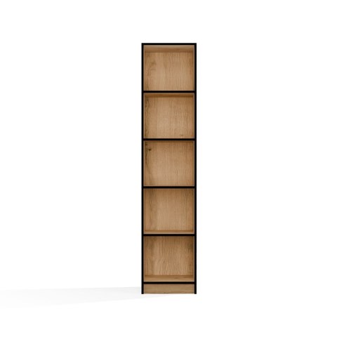 REGAŁ Szafka R40 Na Książki Segregatory DĄB ARTISAN CZARNY 5 Półek Do Biura
