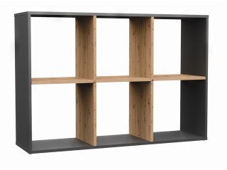 Regał Malax 2X3 ANTRACYT DĄB ARTISAN