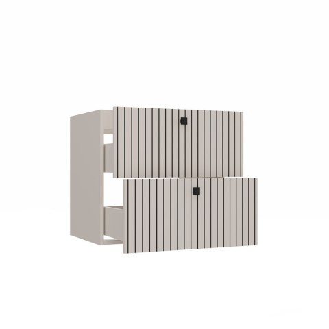 SZAFKA POD UMYWALKĘ TIGO 60 2S KASZMIR 2 SZUFLADY RYFLOWANY FRONT WISZĄCA