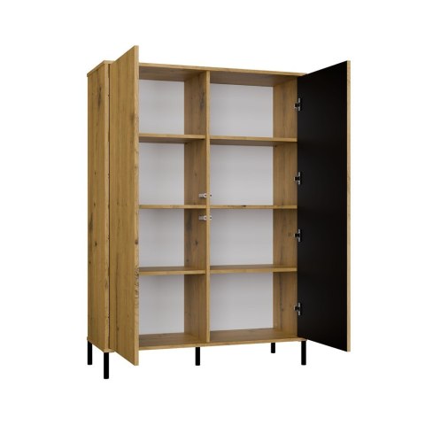 Witryna KAMARO 2DD SLIM/GŁADKI DĄB ARTISAN Lamele Front Ryflowany + Klasyczny