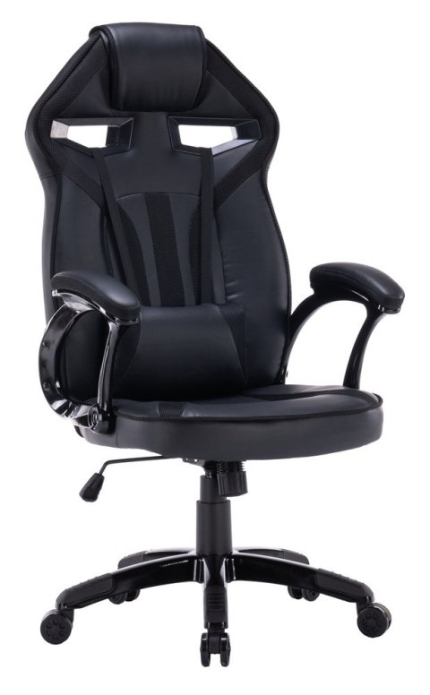 Zestaw BIURKO DANY Narożne ANTRACYT / DĄB ARTISAN + Fotel DRIFT CZARNY