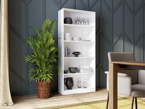 Zestaw Mebli Biurko Kuba z Nadstawką 130 + Komoda 2D2S + Regał R80 BIEL